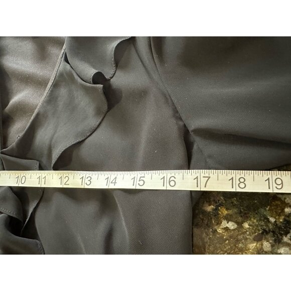 Vintage Patra Evening Ruffled Wrap Blouse Sheer Long Sleeves Size 12 NWT Goth - Picture 9 of 13